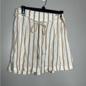 American Eagle Linen Blend Striped Mini Coastal Beachy Skirt Womens Size Medium